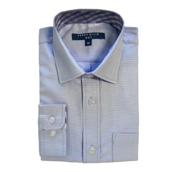 Perry Ellis Other - Poshers Exclusive! Boys Perry Ellis Dress Shirt w/ Tie Slim Fit, Grey